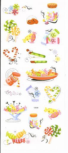 Sticker bunt transparent, Süßigkeiten